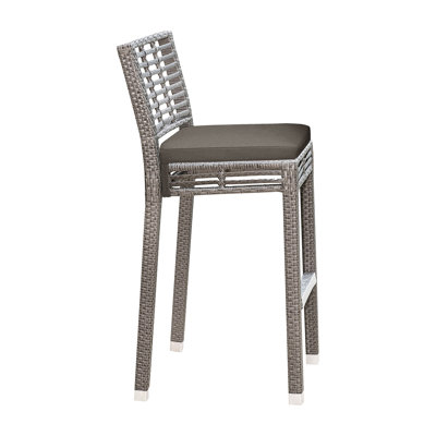 Wicker Outdoor Stool with Cushion