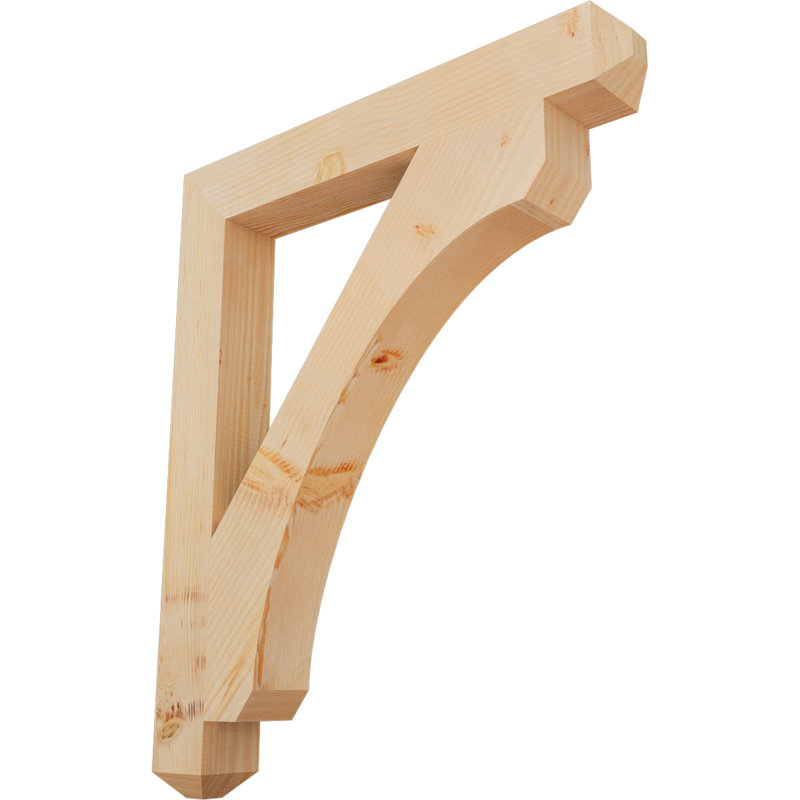 H Support en bois / corbeau, H 36 po x l 3,5 po x P 30 po, Douglas (lisse)
