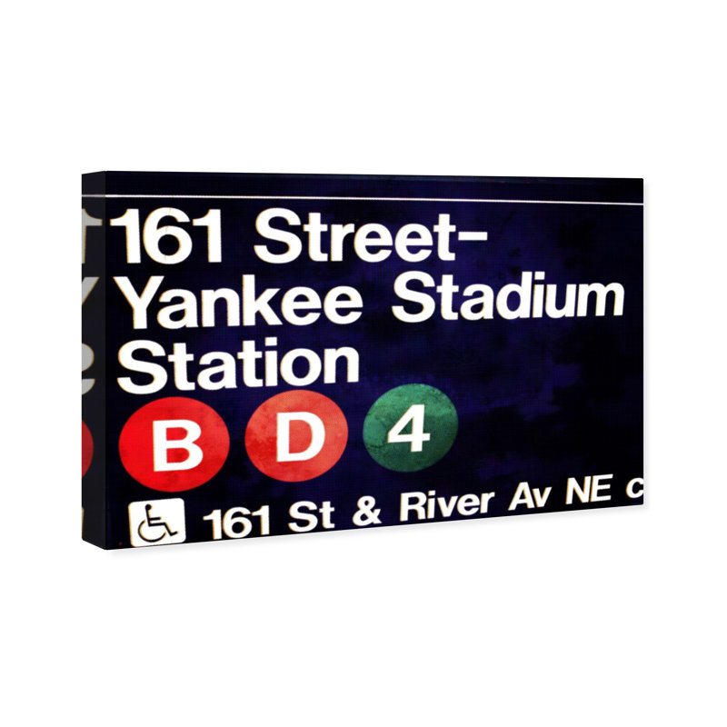 Yankee Stadium - reproduction d'art textuel sur toile, H 16 po x l 24 po, Toile tendue