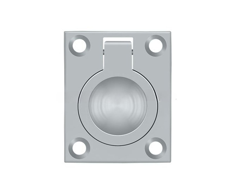 Deltana FRP175U26D Flush Ring Pull, 1-3/4" x 1-3/8" in Brushed Chrome, Brushed Chrome