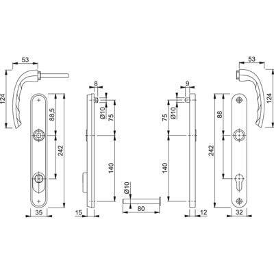 Keyed Right Hand Door Handle