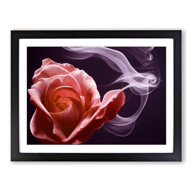 Glowing Rose Flower - Framed Print