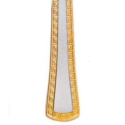Royal Flatware Silver Stainless Steel Tea Spoon, Gold-Plated Teaspoons Hostess Serving Set, Elegant Flatware Set of 12