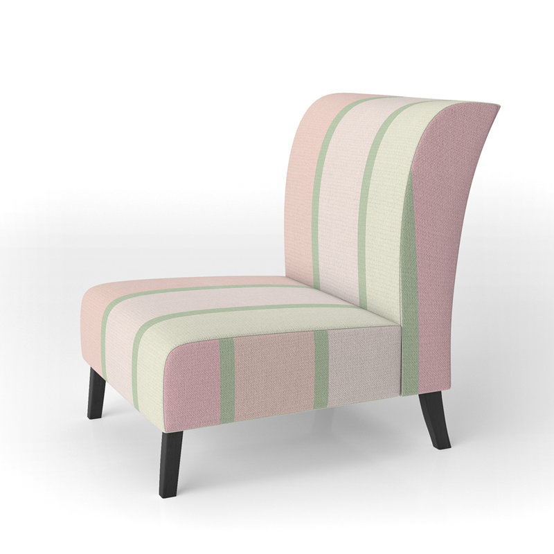 Multicolor Striped Pattern - Upholstered Patterned Accent Slipper Chair