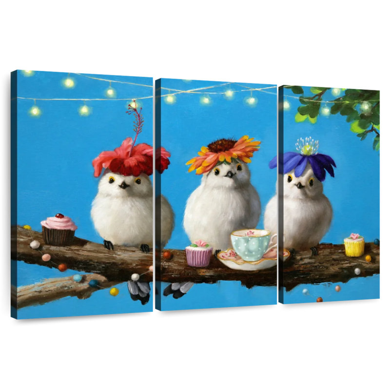 Brampt Garden Party Birds, 36" H x 57" W