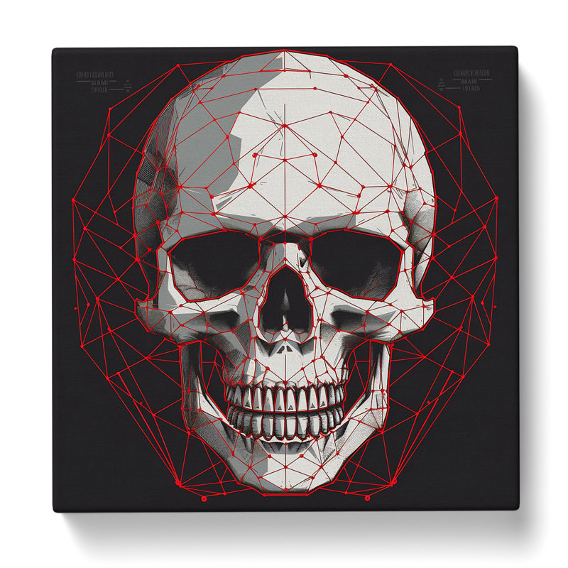 Skull Constructivism - Wrapped Canvas - Framed Print, 35cm H x 35cm W x 3cm D