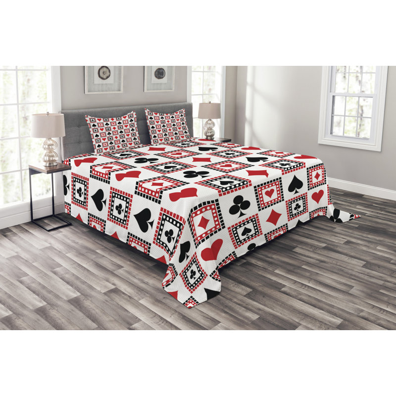 Casino Bedspread Set with Shams, 172.7 x 223.5 cm