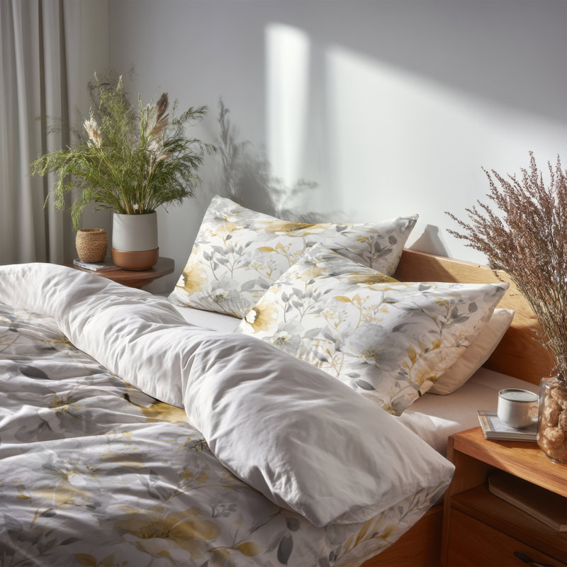 Ensemble de literie 3 pièces Country Farmhouse - Ensemble de housse de couette Floral Whisper