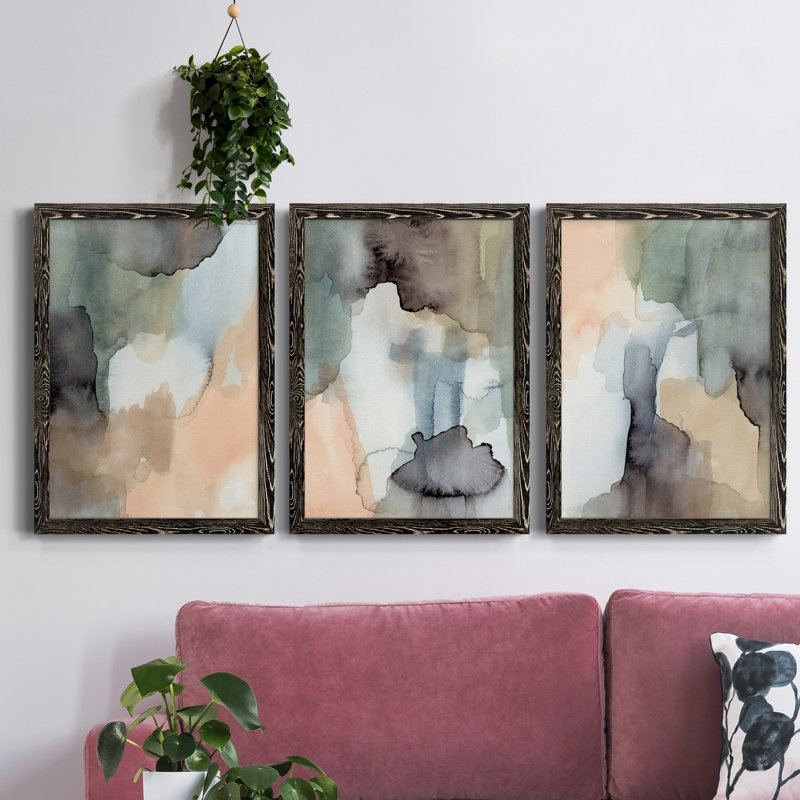 «Morning Swim I», ensemble de 2 peintures sur toile encadrées, H 31,5 po x l 47 po x P 1,5 po, Toile avec cadre noir
