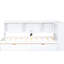 Lit de jour simple blanc avec prises et rangement - Bois massif pour une addition de chambre à coucher élégante-1445418347