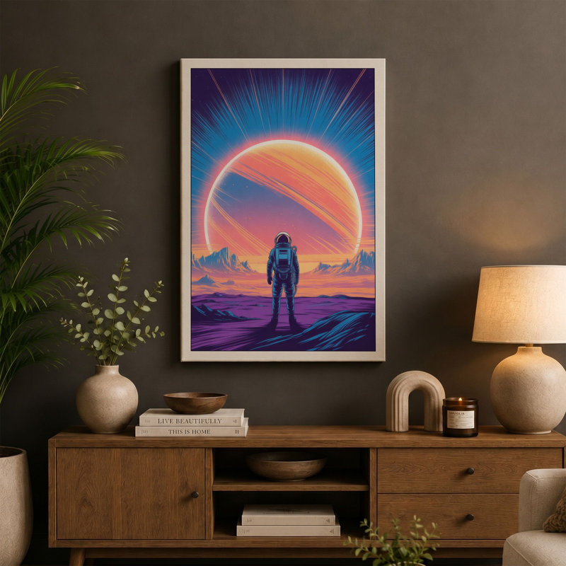 Solitary Explorer Modern - Wrapped Canvas, 36x24 - 91.4 x 61.0 cm, Taupe Border