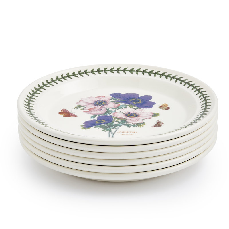 Botanic Garden Etchings, Set Of 6 Dinner Plates