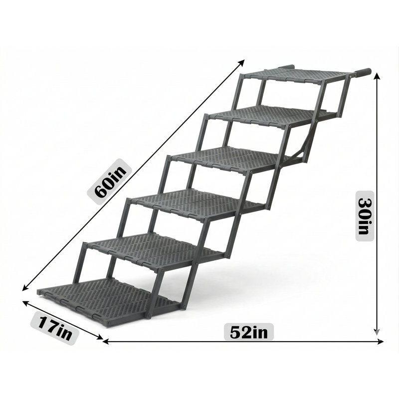 Rampe de chargement canine pour véhicules, VUS, camions - Escalier pour animaux transportable avec surface antidérapante et conception simple-propre, grande plateforme extensible pour chien, pouvant supporter jusqu'à 250 lb.