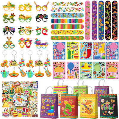 Mexican Carnival Party Favors,110 Pcs Mexican Carnival Birthday Party Favors Set