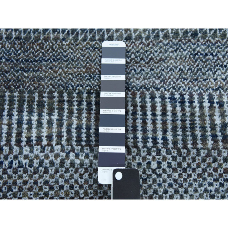Tapis de couloir oriental en laine tissée à la main gris anthracite 2 pi 7 po x 14 po 2 po x 14 po B00ABDD9EBFD44E0A30003E601923922