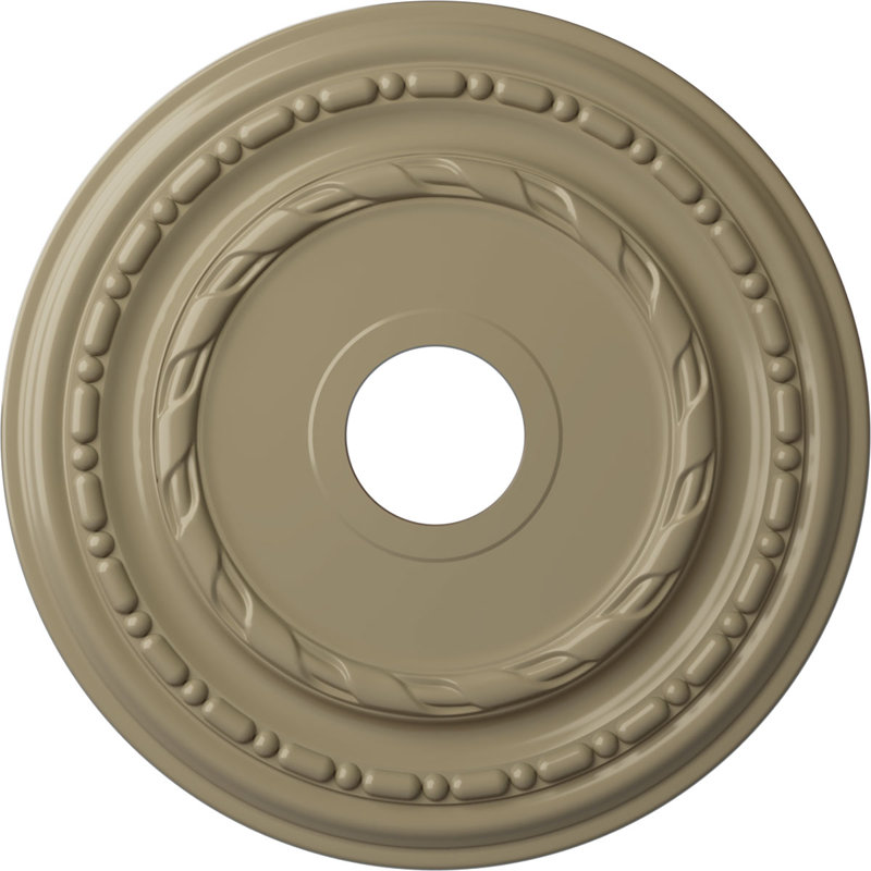 Médaillon de plafond Endurathane Dublin, DE 17 7/8 po x P 3 5/8 po x P 1 1/4 po (convient aux auvents jusqu'à 5 1/8 po), fini désert Gobi peint à la main