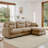 Basic Sectional Sofa, Modular  Sofa L-Shaped Couch With Ottoman, Premium Chenille Fabric,Tufted Cushion Backrest Design,Ergonomic Design-239963291