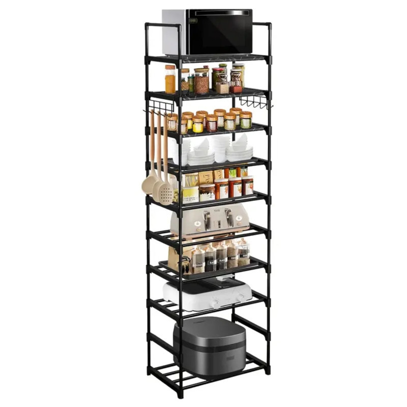 Adjustable Metal Storage Rack, Sturdy Multistory Shelf, Multi-Functional Household Kitchen Shelves