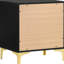 Black And Gold Nightstand With Two Spacious Elegant Drawers - Bedroom Modern 2 Storage Elegance-1092143126