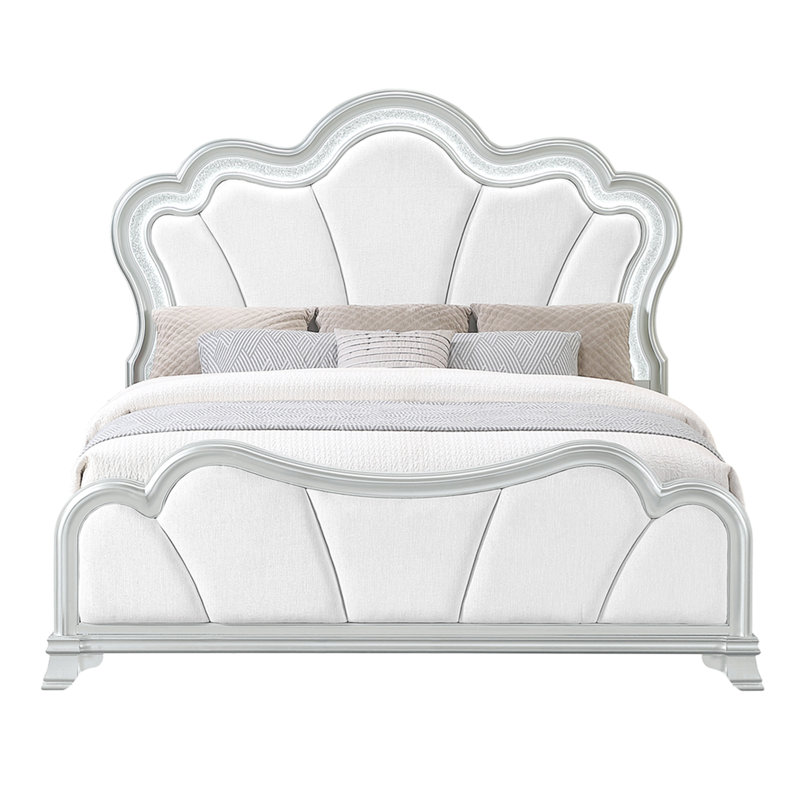 AURELIA SILVER QUEEN BED WITH LED