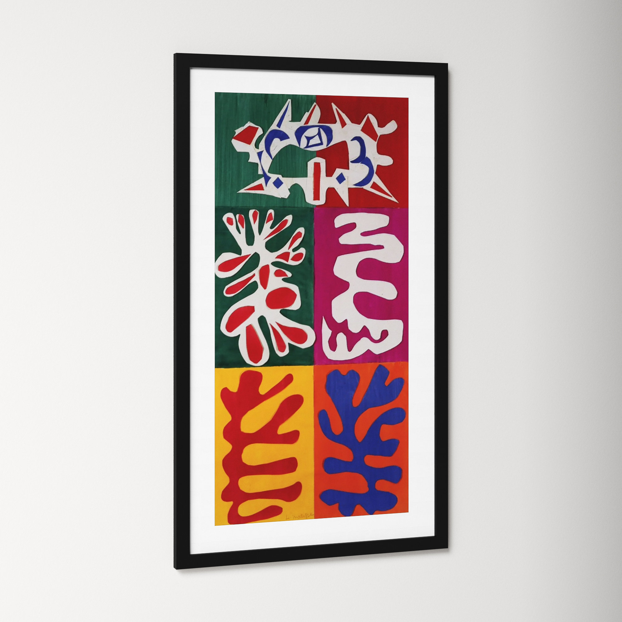 Panel With Mask 1947 by Henri Matisse, 44" H x 25" W, Black Framed Paper