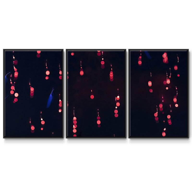 Crimson Constellation 3 pièces, Noir, H 24 po x l 48 po x P 2 po