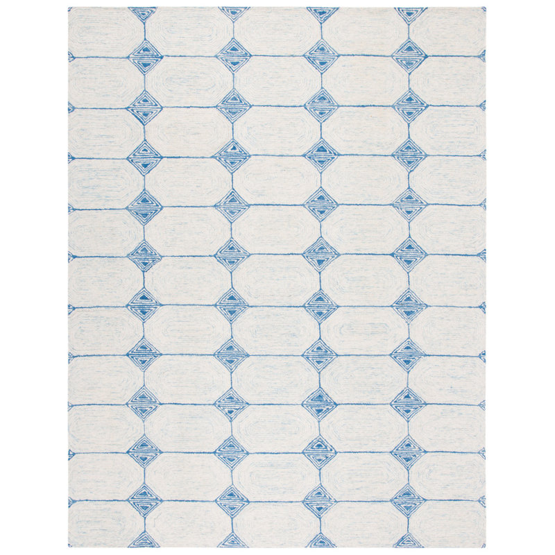 Tapis géométrique en laine / coton touffeté à la main Kolb, Rectangle 9 pi x 12 pi