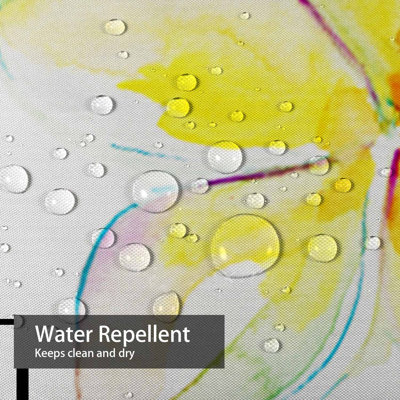 Rideau de douche à motif de fleurs tropicales avec aquarelle et 12 crochets