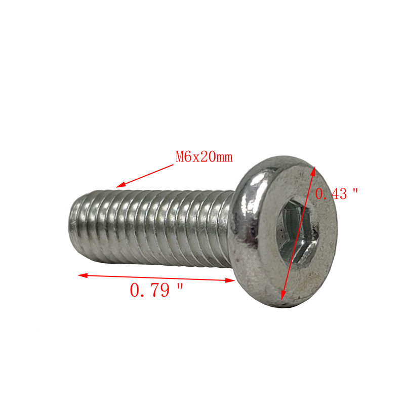 Vis à tête cylindrique à six pans creux FixtureDisplays® M6 x 20 mm Pas 1,00 20PK 15148-20PK, M6 x 20 mm