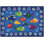 Tapis bleu / vert pêche et alphabet touffeté à la pêche