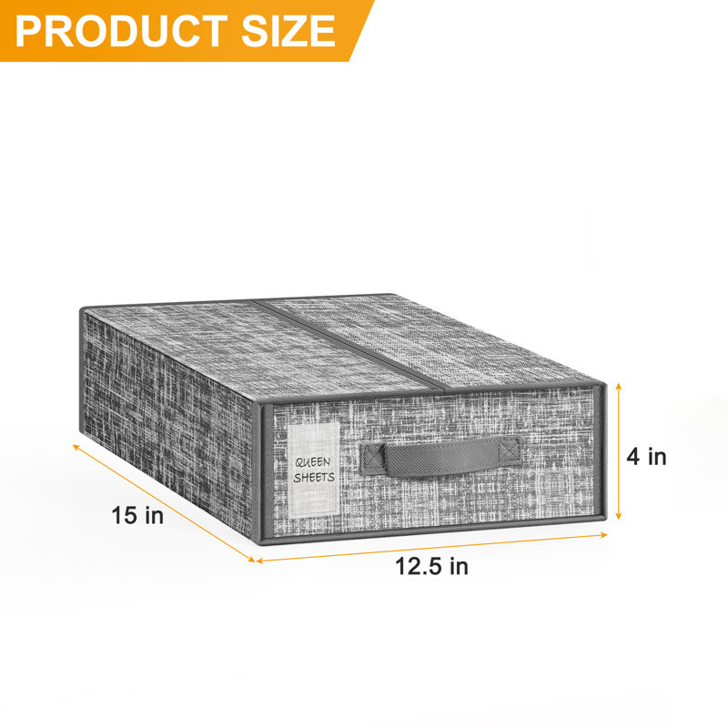 4-Pack Gray Linen-Like Storage Box