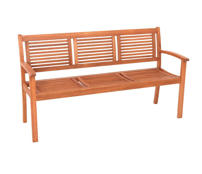 Adabpreet Wood Outdoor Bench, 90cm H x 160cm W x 58cm D