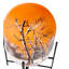 Lanterne d'automne en verre à piles sur support en métal