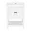 Lavabo de salle de bain moderne élégant en céramique 24 po avec tablette ouverte en bois massif
