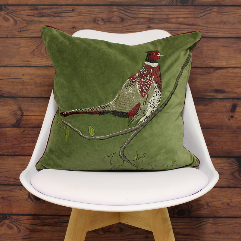 Animal Print Square Cushion, Green