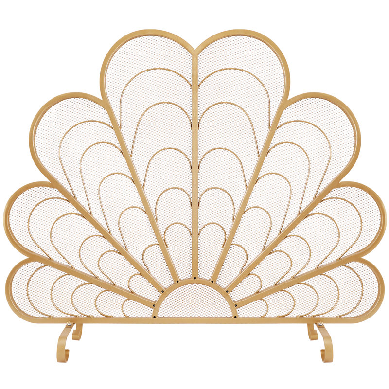 Des 1 Panel Iron Fireplace Screen