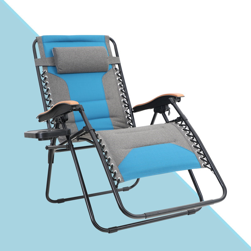 Syril Folding Zero Gravity Chair, Aqua Blue