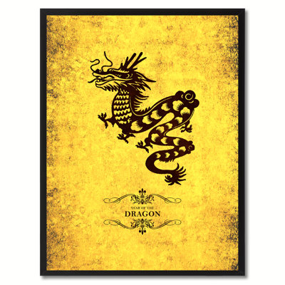 Dragon chinois, reproduction du zodiaque chinois sur toile avec cadre photo, 13 x 17