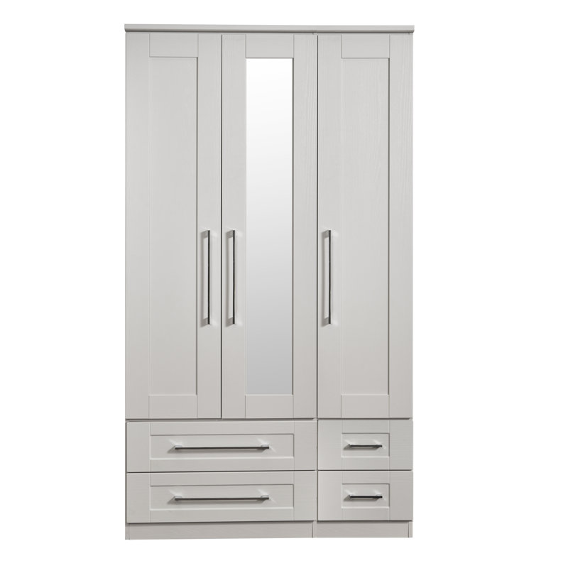Charone Manufactured Wood Wardrobe, White Ash