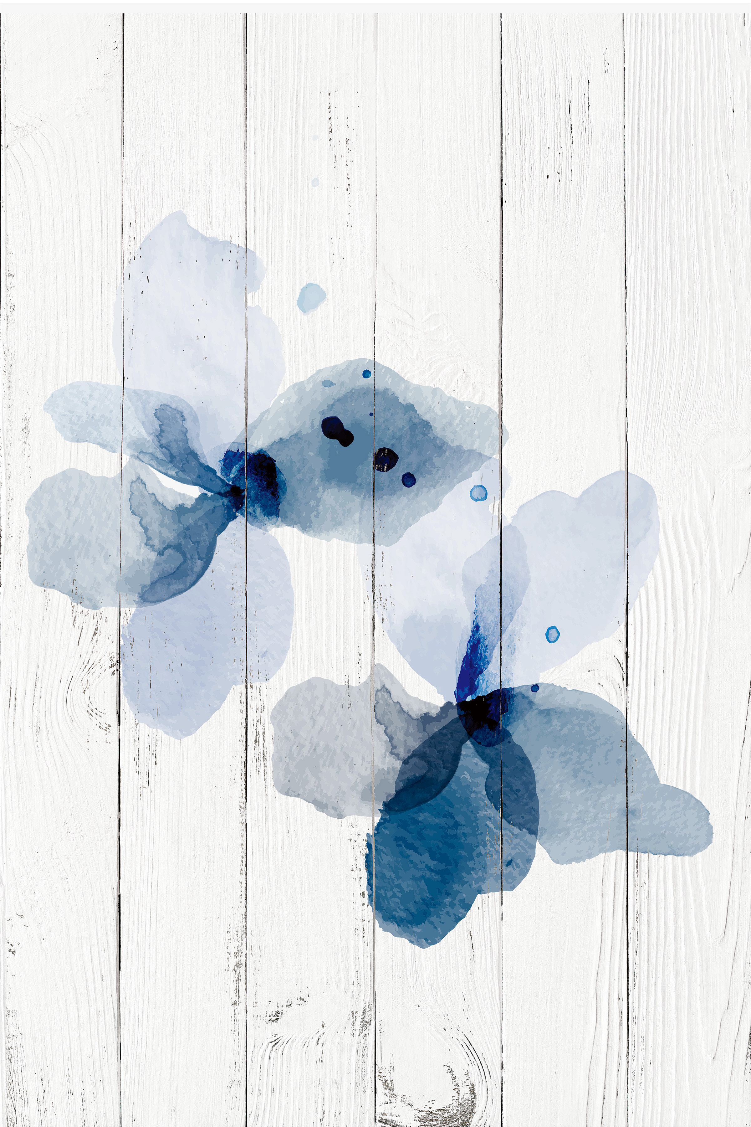 Red Barrel Studio® Serenity in Blue Floral Canvas Wall Art | Wayfair