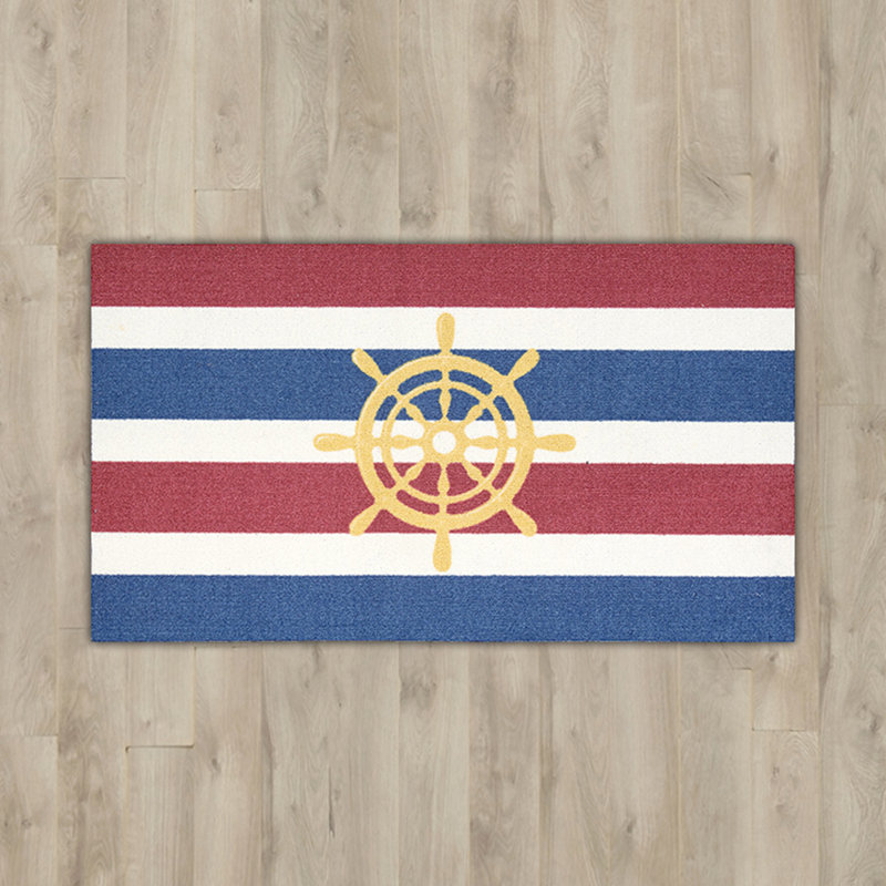Tapis bleu marine « Ship Wheel » Paraiso