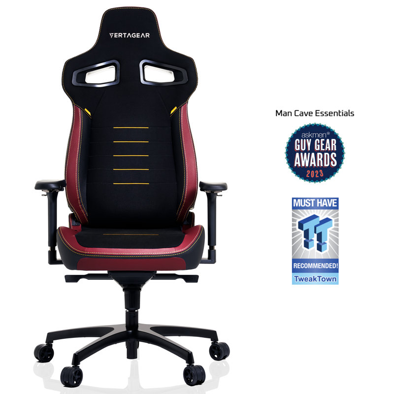 Vertagear Adjustable Reclining Ergonomic Faux Leather Swiveling PC & Racing Game Chair, Burgundy