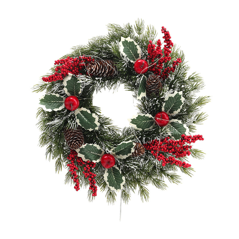 Faux Lighted Mixed Assortment 35cm Wreath
