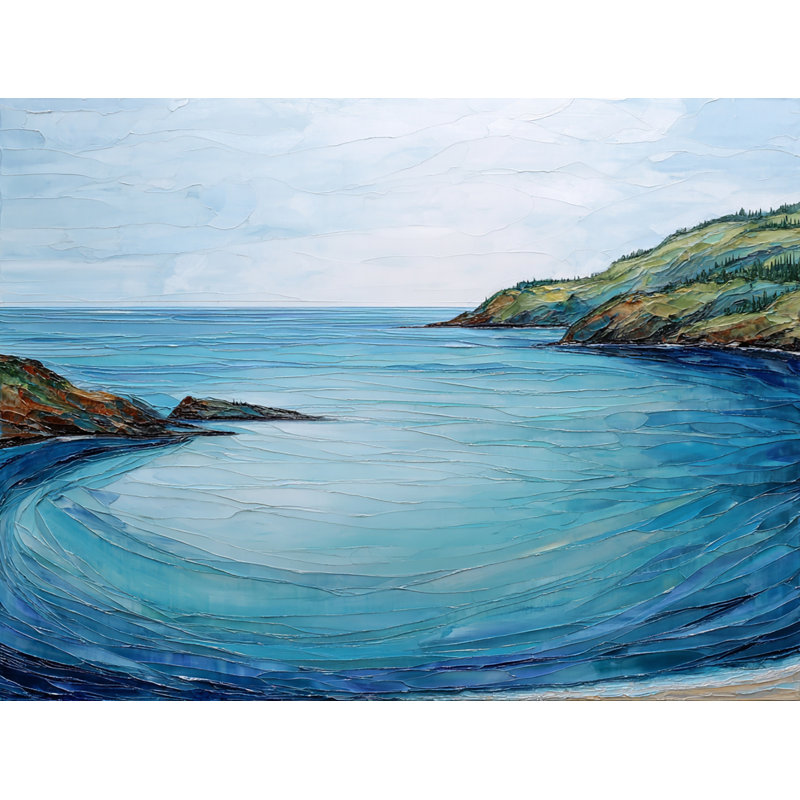 «Blue Bay Horizon», art mural sur toile tendue