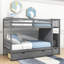 Edeltrudis Twin over Full/Twin Standard Bunk Bed with 3 Drawers-121400627
