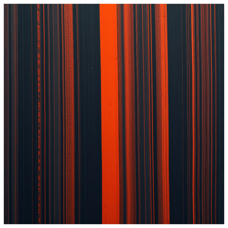 Black Orange Stripes Canvas  Gallery Wrap in Many Sizes, 32 x 32 inches