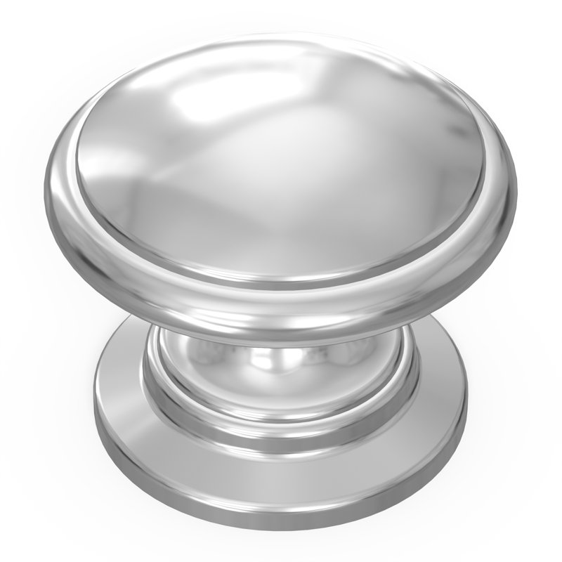 Poignée champignon Williamsburg - chrome de 1 1/4 po de diamètre - quincaillerie campagnarde pour tiroirs et armoires