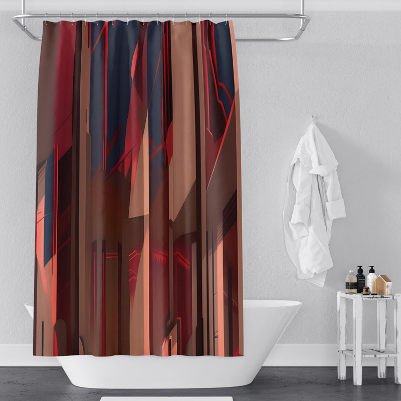 Rideau de douche abstrait Rostam, H 93 po x l 70 po