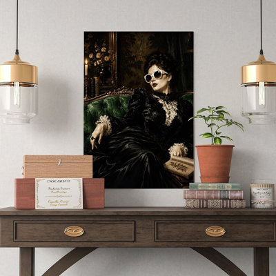 Canvas Wall Art Gothic Victorian Black Velvet Dress With Lace Vintage Poster Print Home Decor