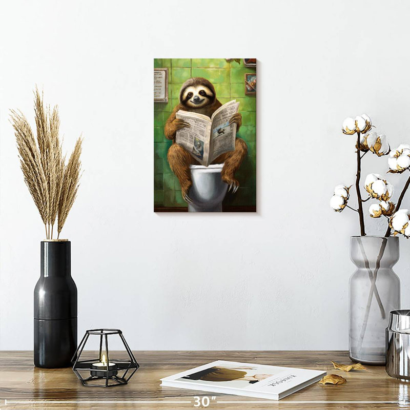 Ketti Sloth On A Toilet, 45" H x 30" W